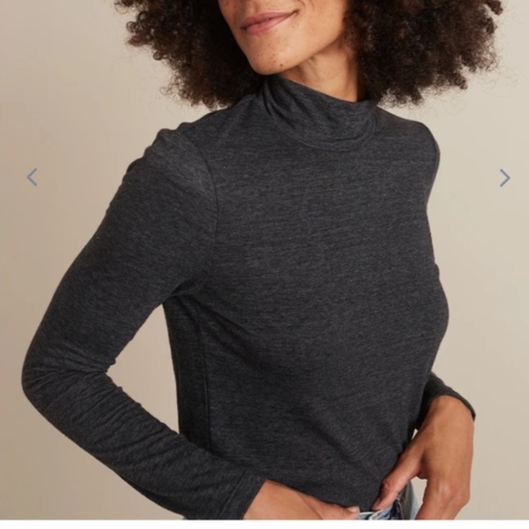 NWT Marine Layer Lynn Turtleneck Gray Long Sleeve T-Shirt - Picture 2 of 10